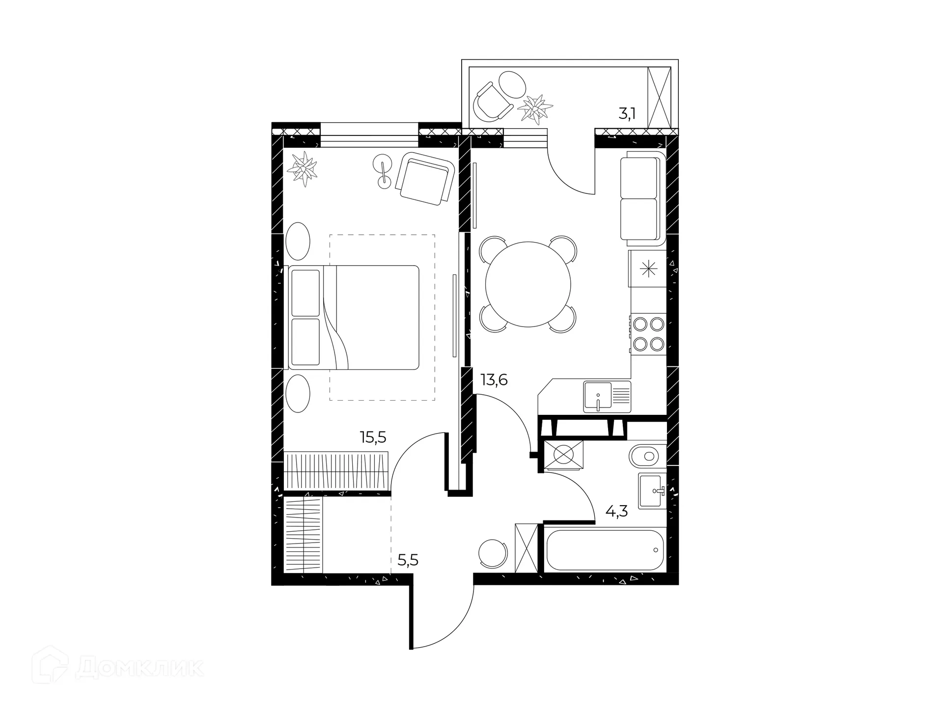 Фото квартиры в ЖК Панорама на Театральном