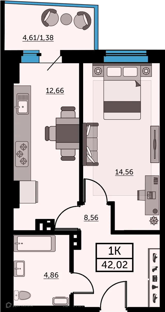 Фото квартиры в ЖК Сердце Ростова 2