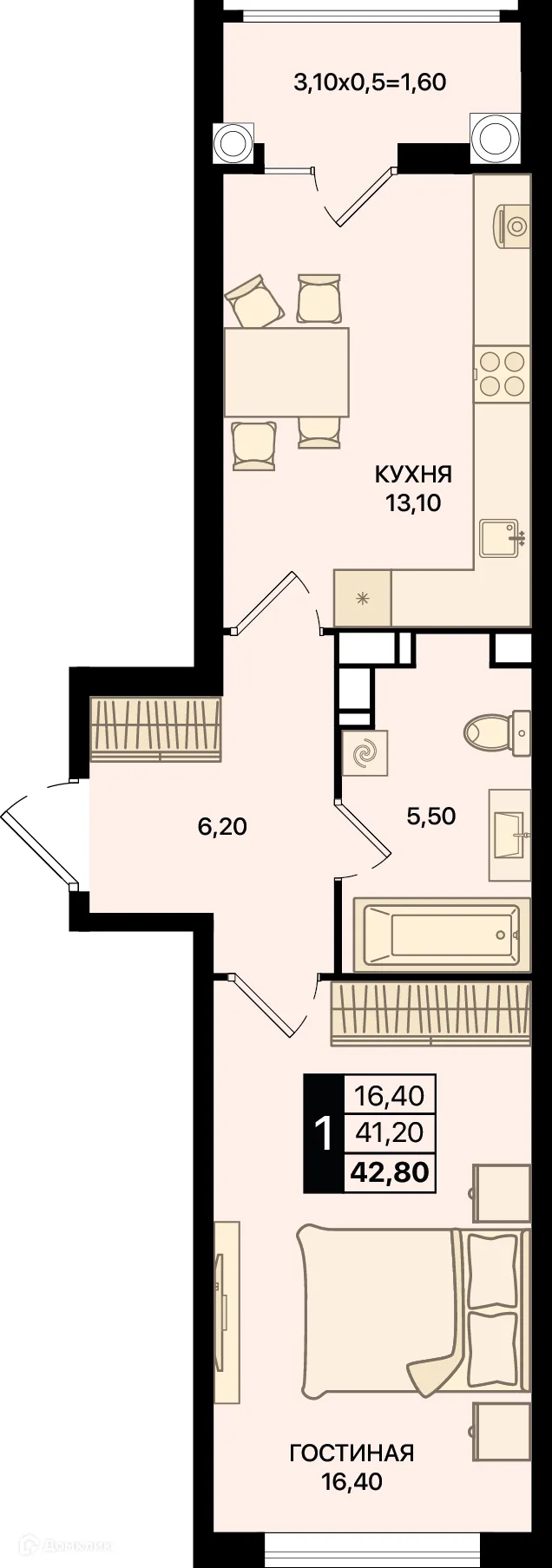 Фото квартиры в ЖК Движение61