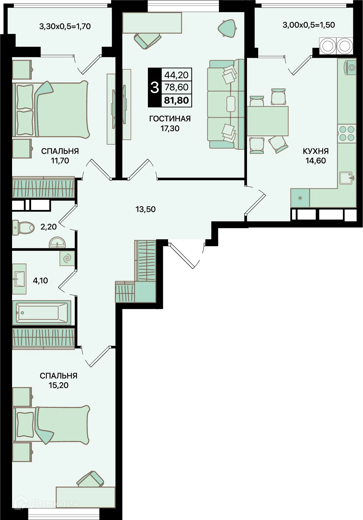 Фото квартиры в ЖК Движение61