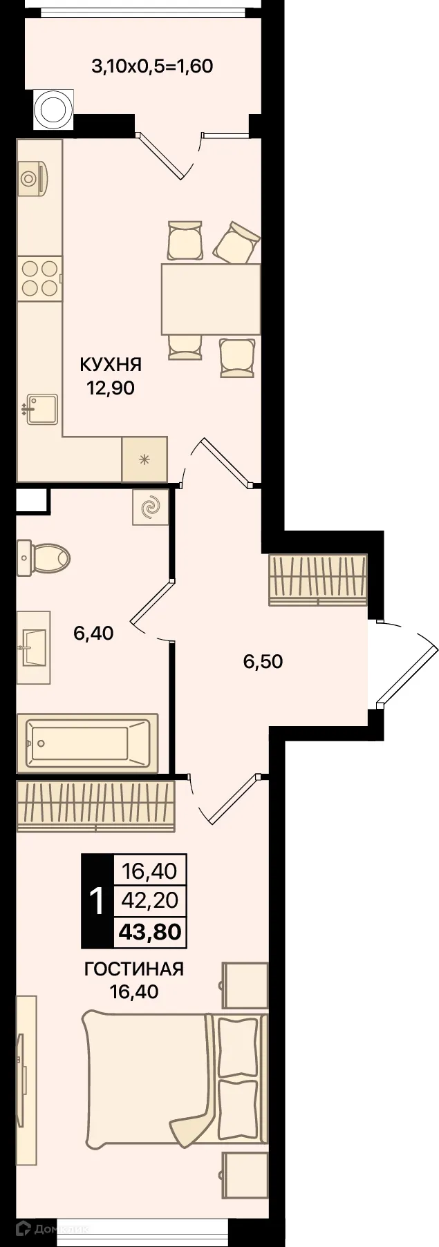 Фото квартиры в ЖК Движение61