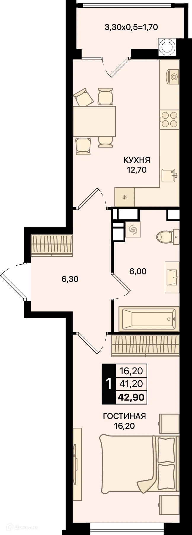 Фото квартиры в ЖК Движение61
