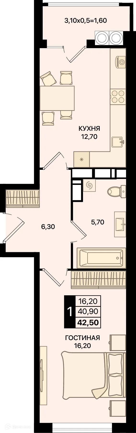 Фото квартиры в ЖК Движение61