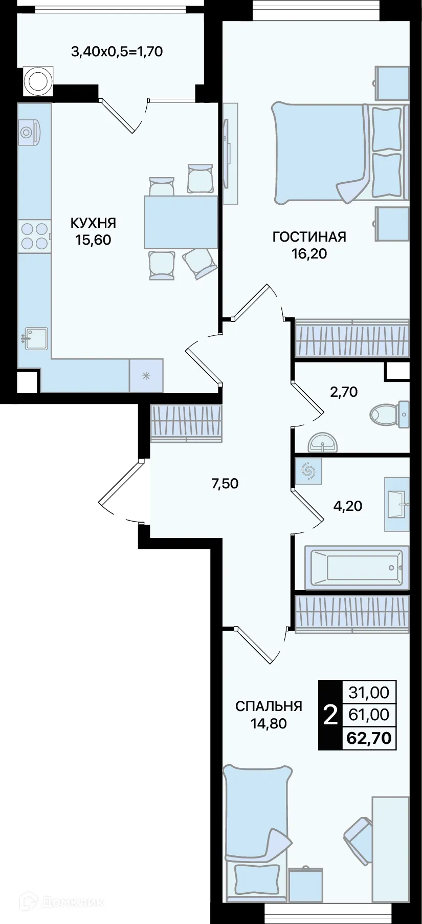 Фото квартиры в ЖК Движение61
