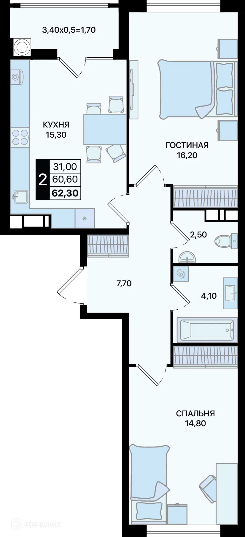 Фото квартиры в ЖК Движение61
