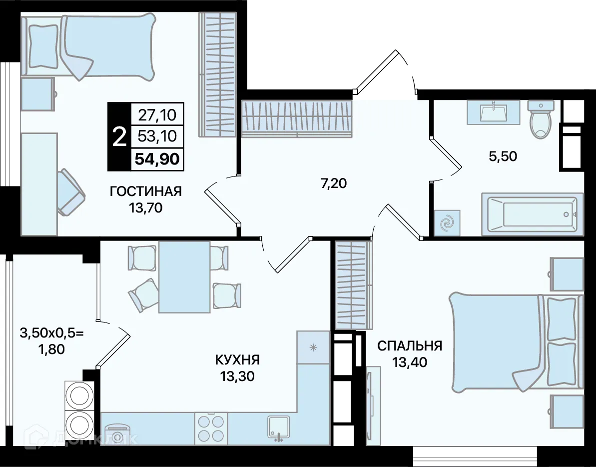 Фото квартиры в ЖК Движение61