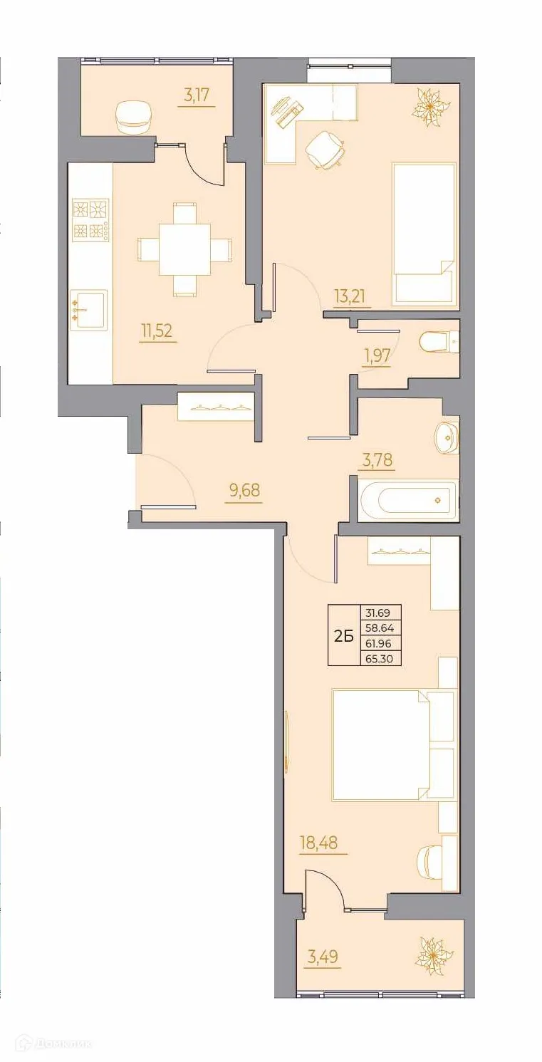 Фото квартиры в ЖК Новый Горизонт