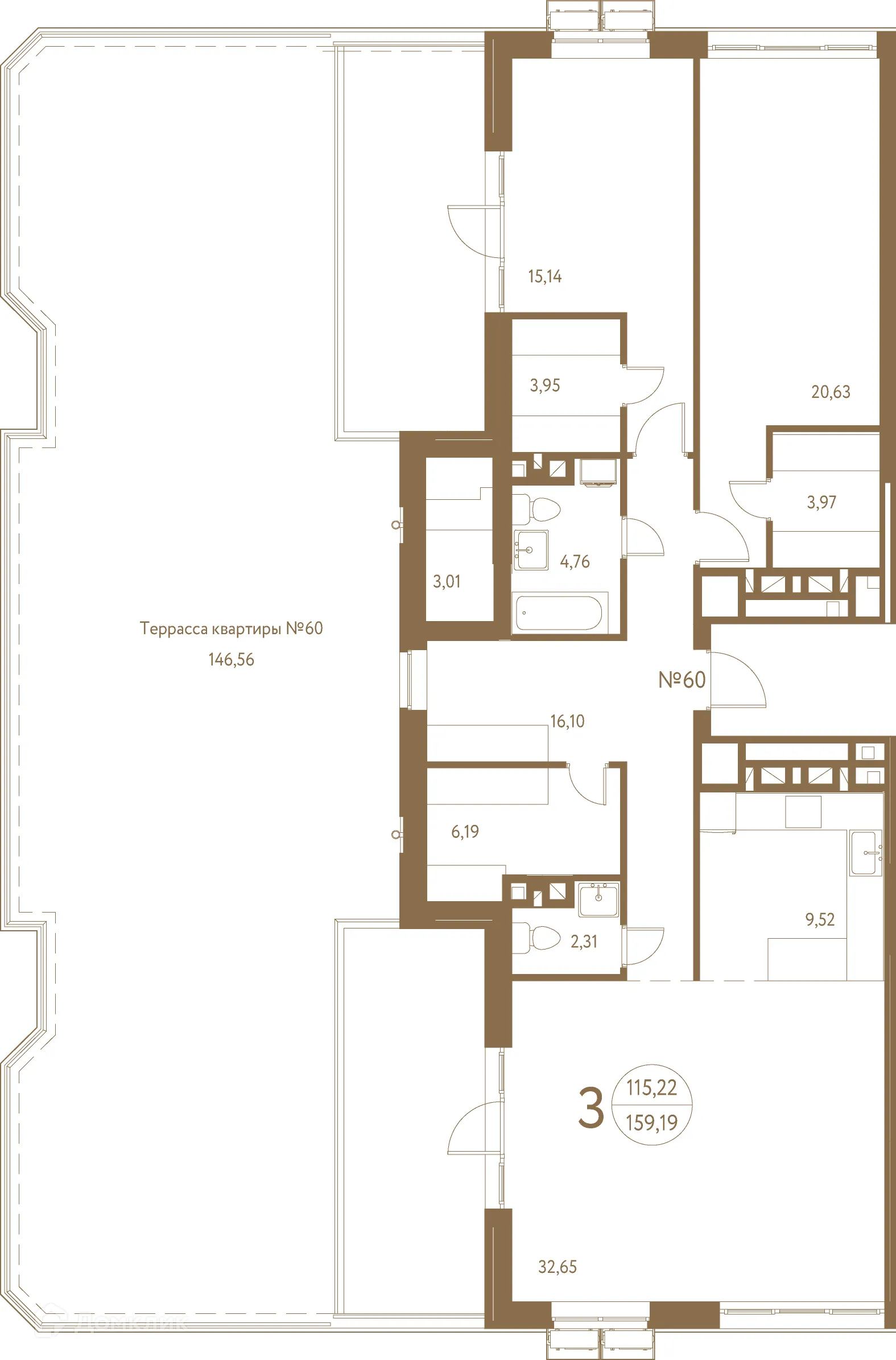 Фото квартиры в ЖК Белая вилла