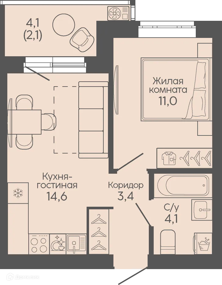Фото квартиры в ЖК Крылья Качи