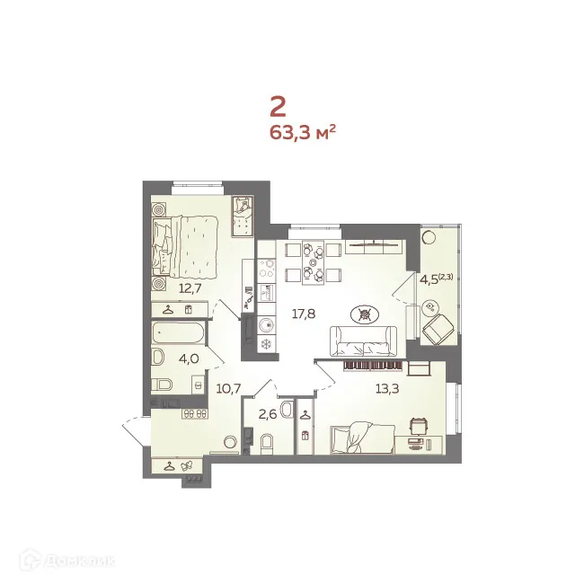 Фото квартиры в ЖК Романовъ комфорт