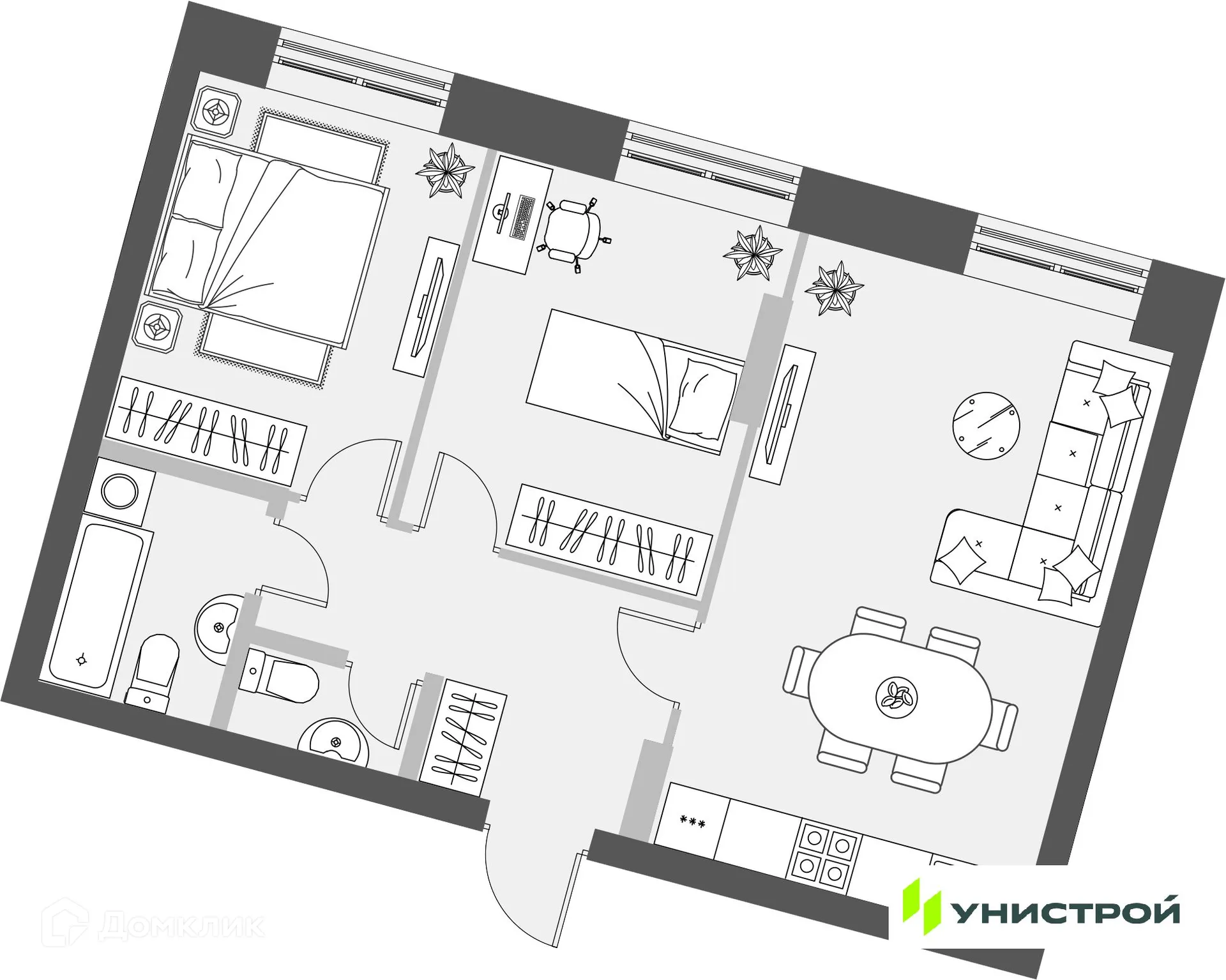 Фото квартиры в ЖК Уникум на Проспекте Победы