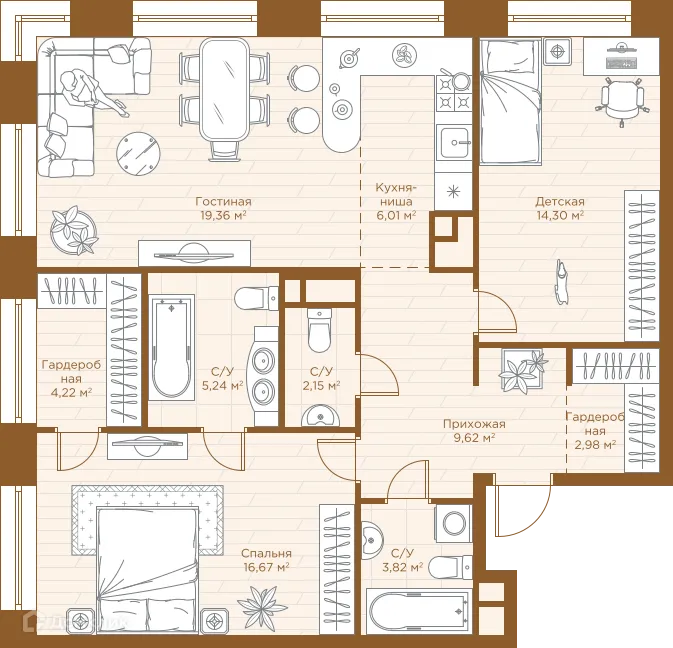 Фото квартиры в ЖК Savin Premier (ЖК Савин Премьер)