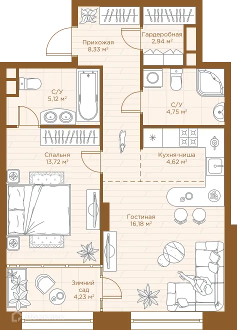 Фото квартиры в ЖК Savin Premier (ЖК Савин Премьер)