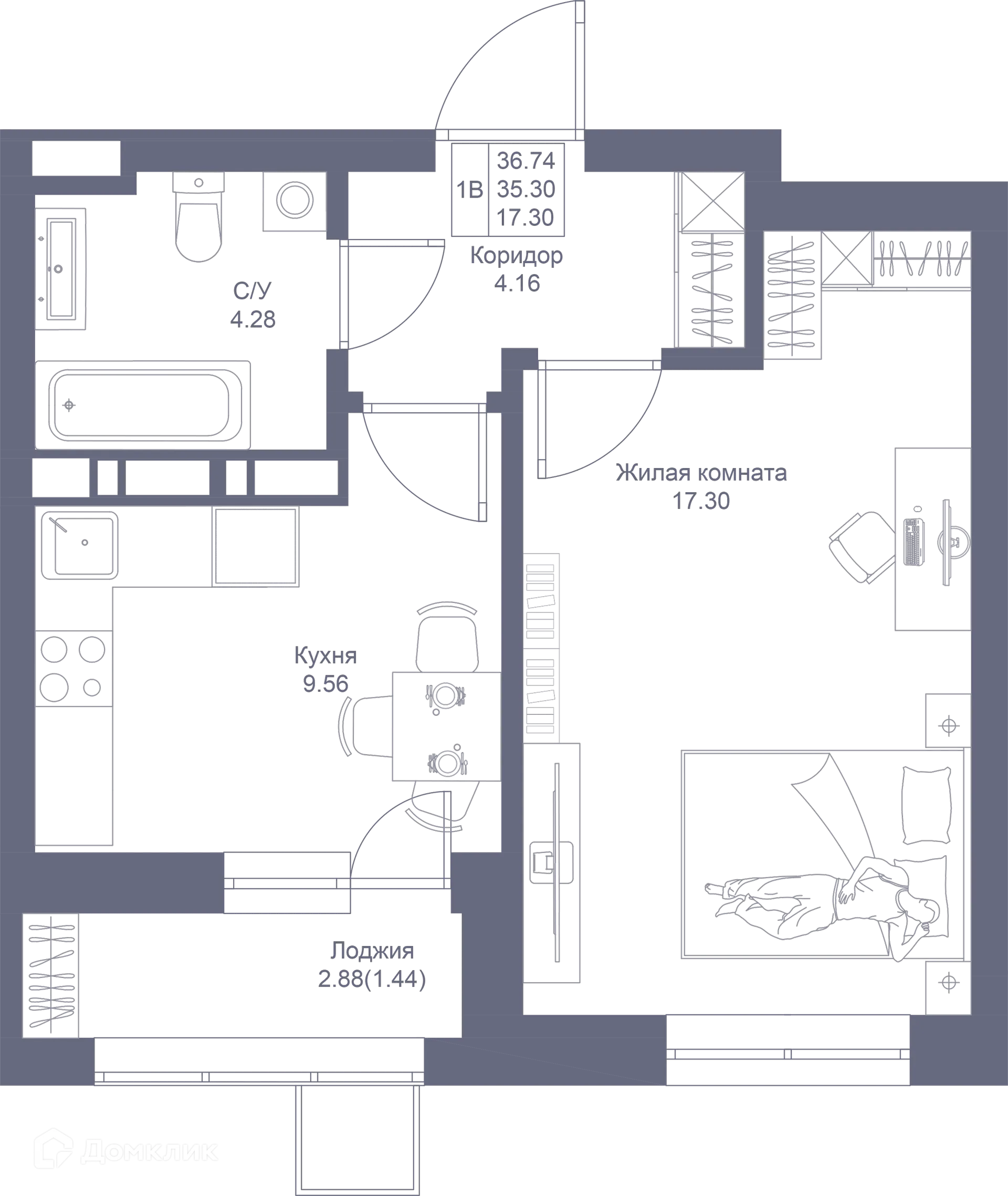 Фото квартиры в ЖК Мой Ритм