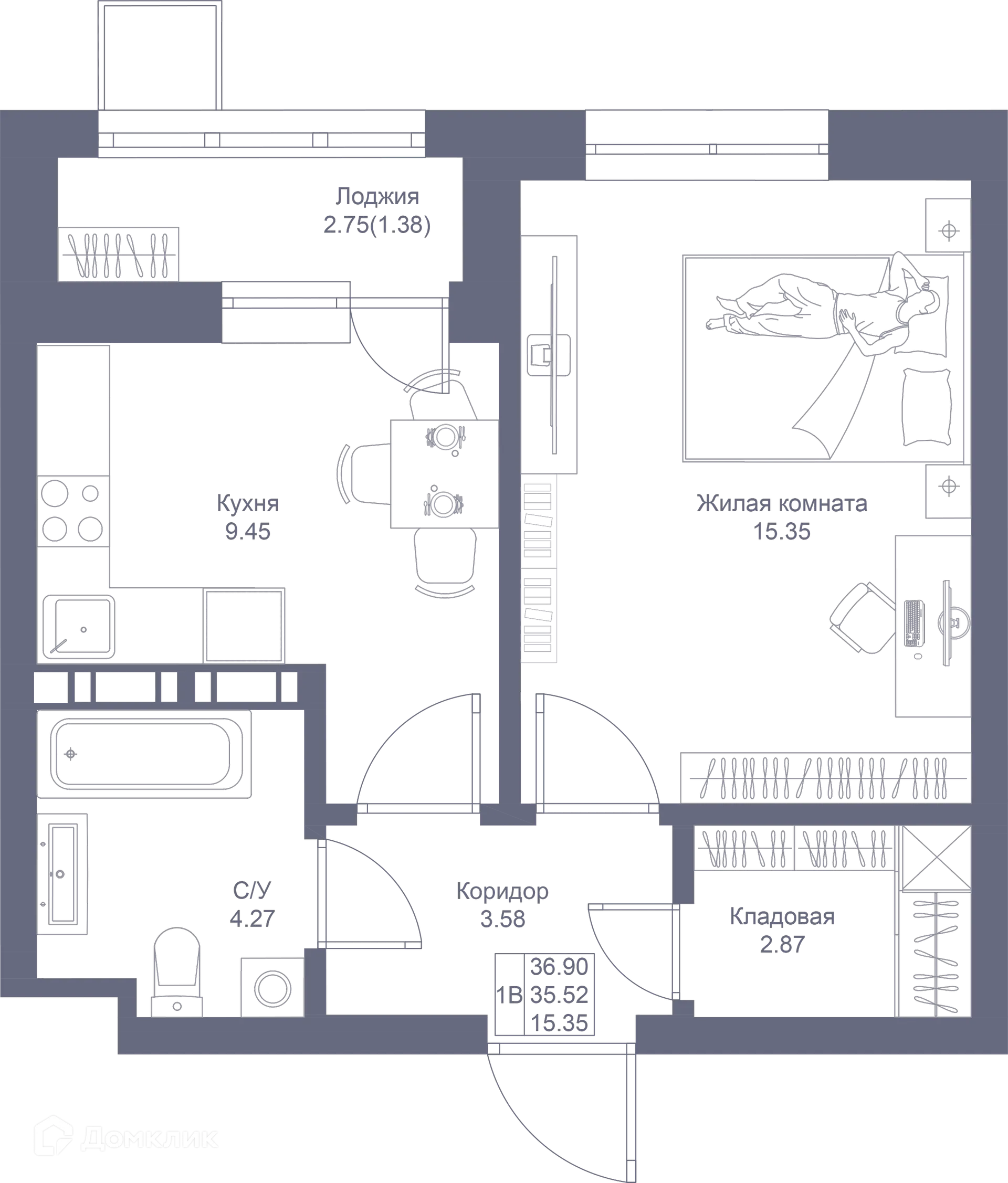 Фото квартиры в ЖК Мой Ритм
