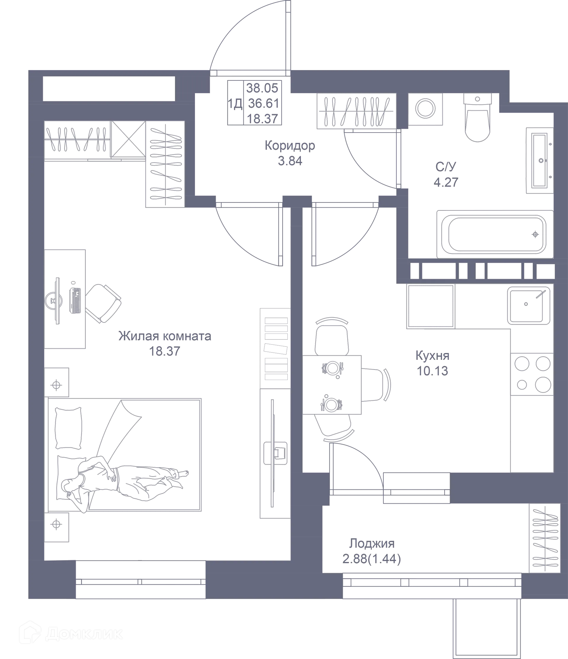 Фото квартиры в ЖК Мой Ритм