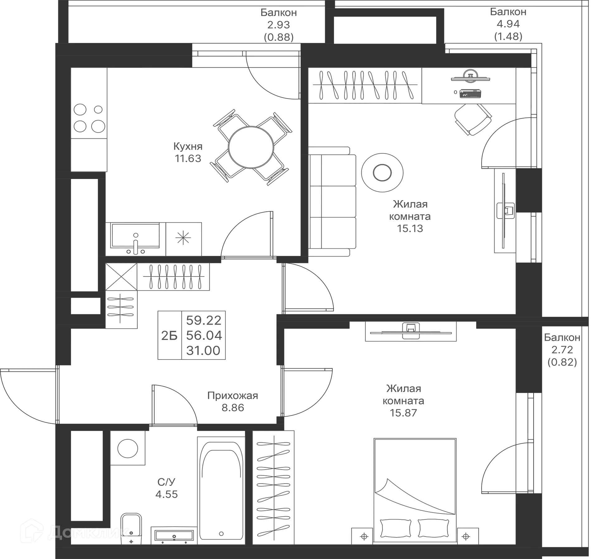 Фото квартиры в ЖК Мой Ритм