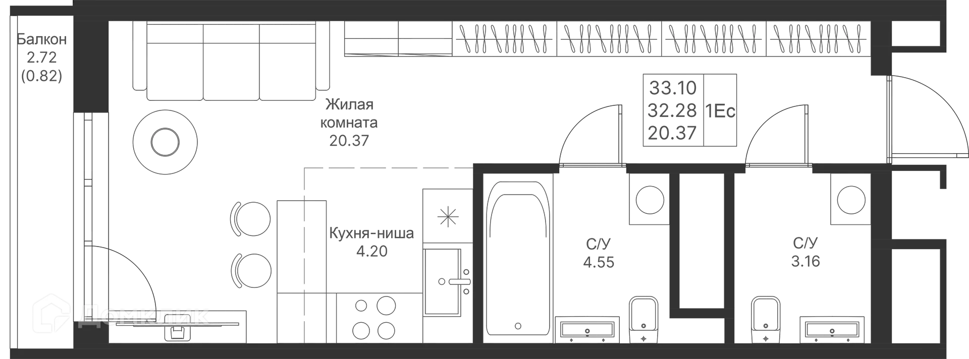 Фото квартиры в ЖК Мой Ритм