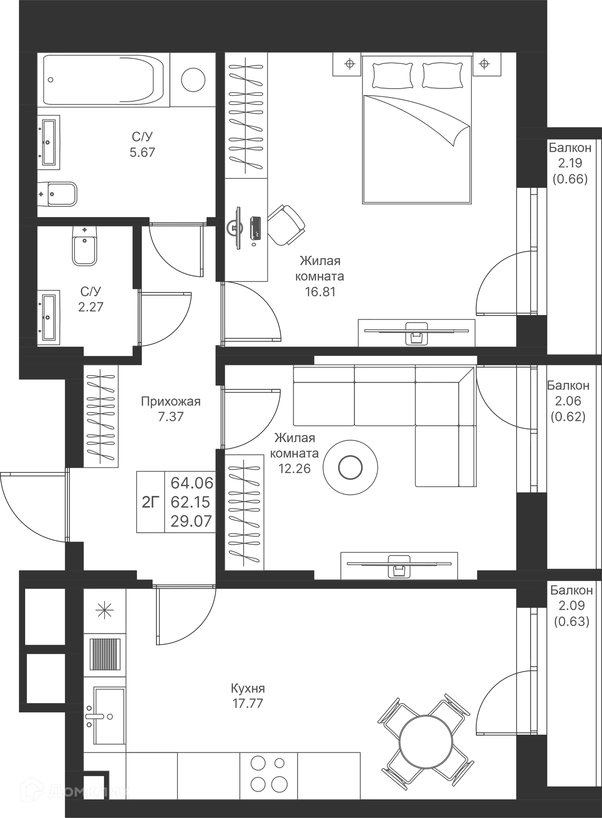 Фото квартиры в ЖК Мой Ритм