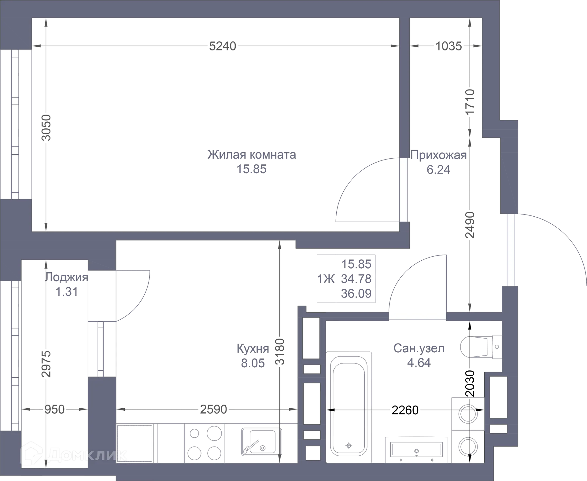 Фото квартиры в ЖК Мой Ритм