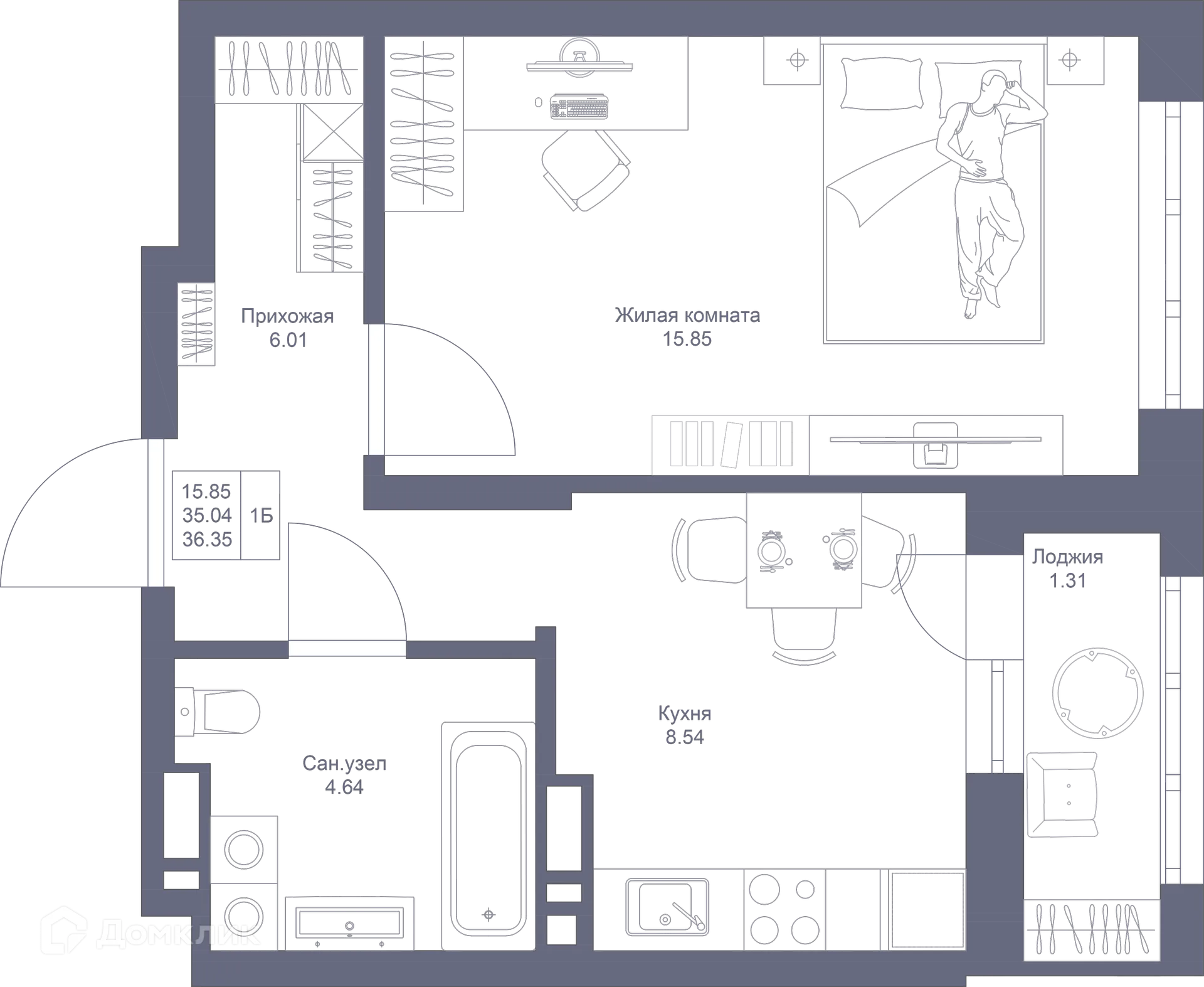 Фото квартиры в ЖК Мой Ритм