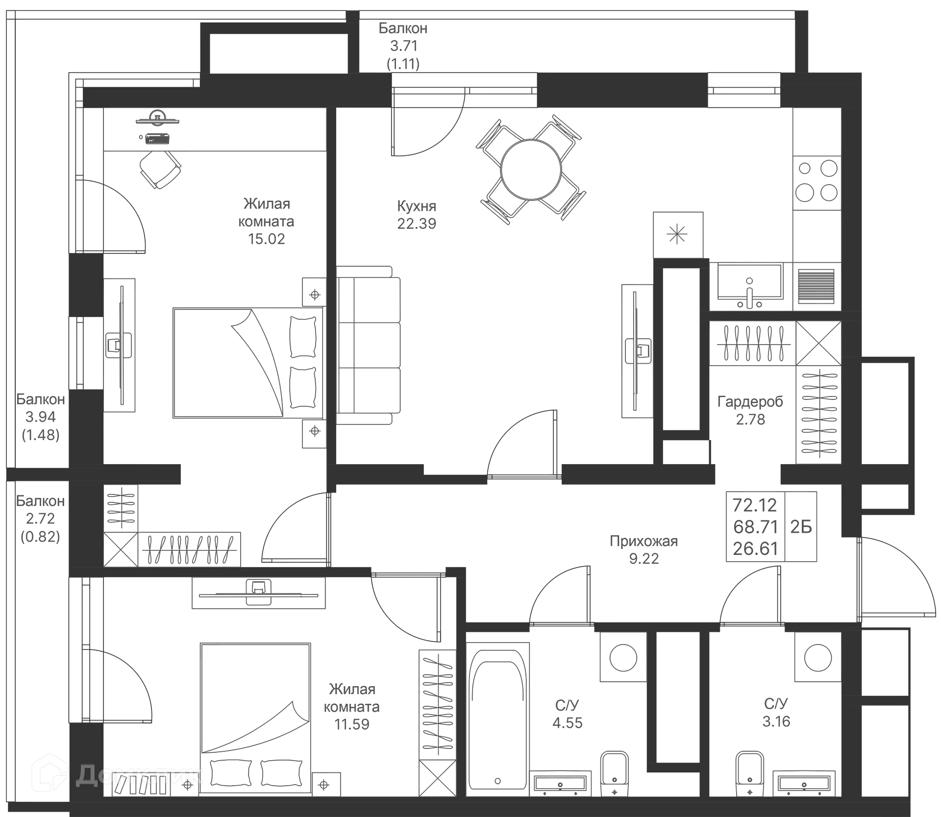 Фото квартиры в ЖК Мой Ритм