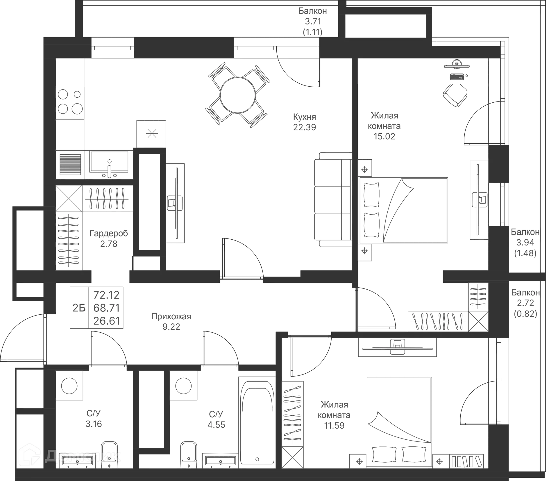 Фото квартиры в ЖК Мой Ритм