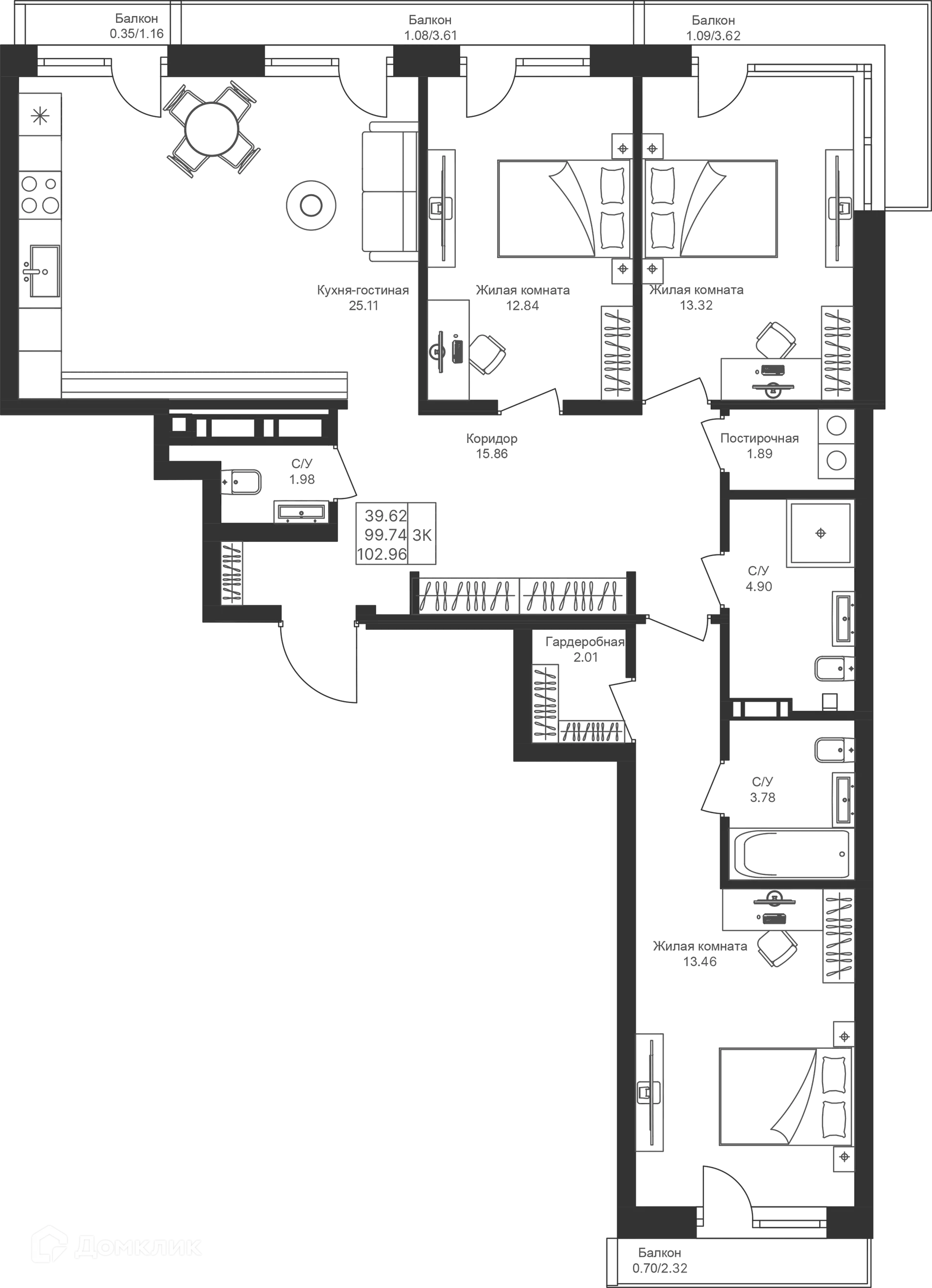 Фото квартиры в ЖК Мой Ритм