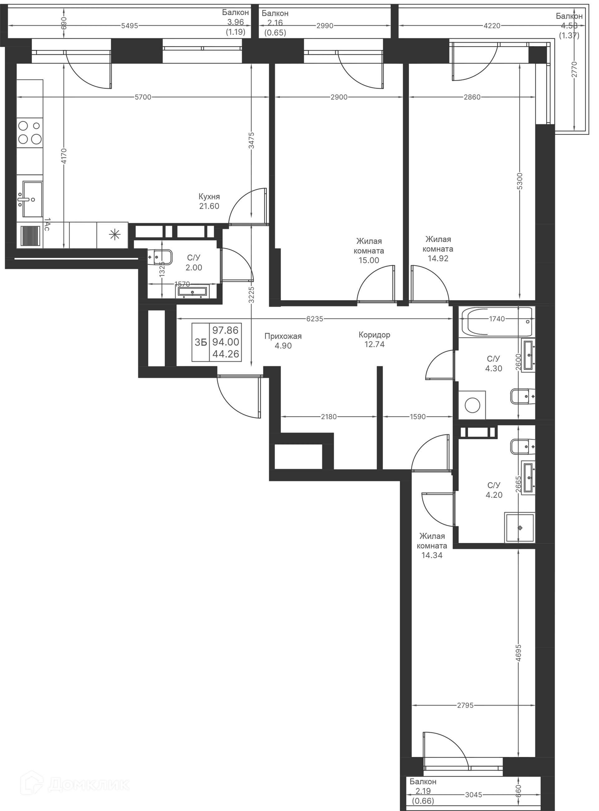 Фото квартиры в ЖК Мой Ритм