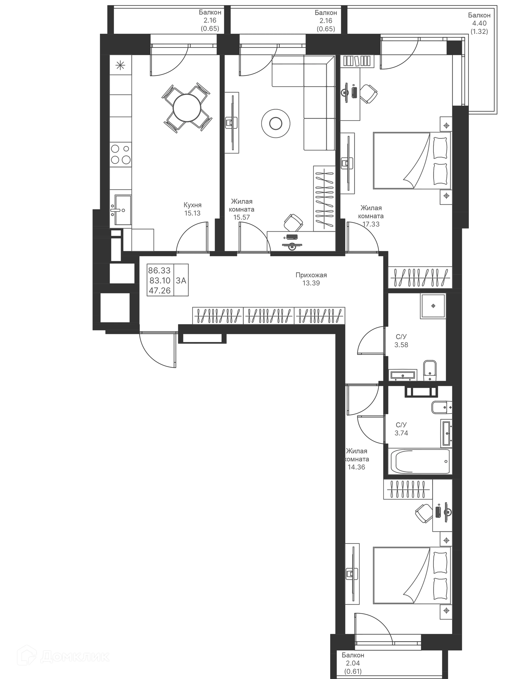Фото квартиры в ЖК Мой Ритм