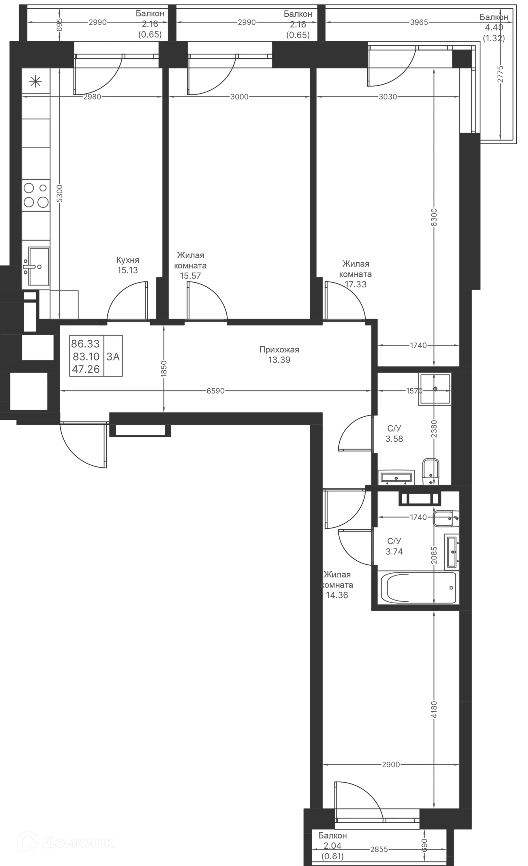 Фото квартиры в ЖК Мой Ритм