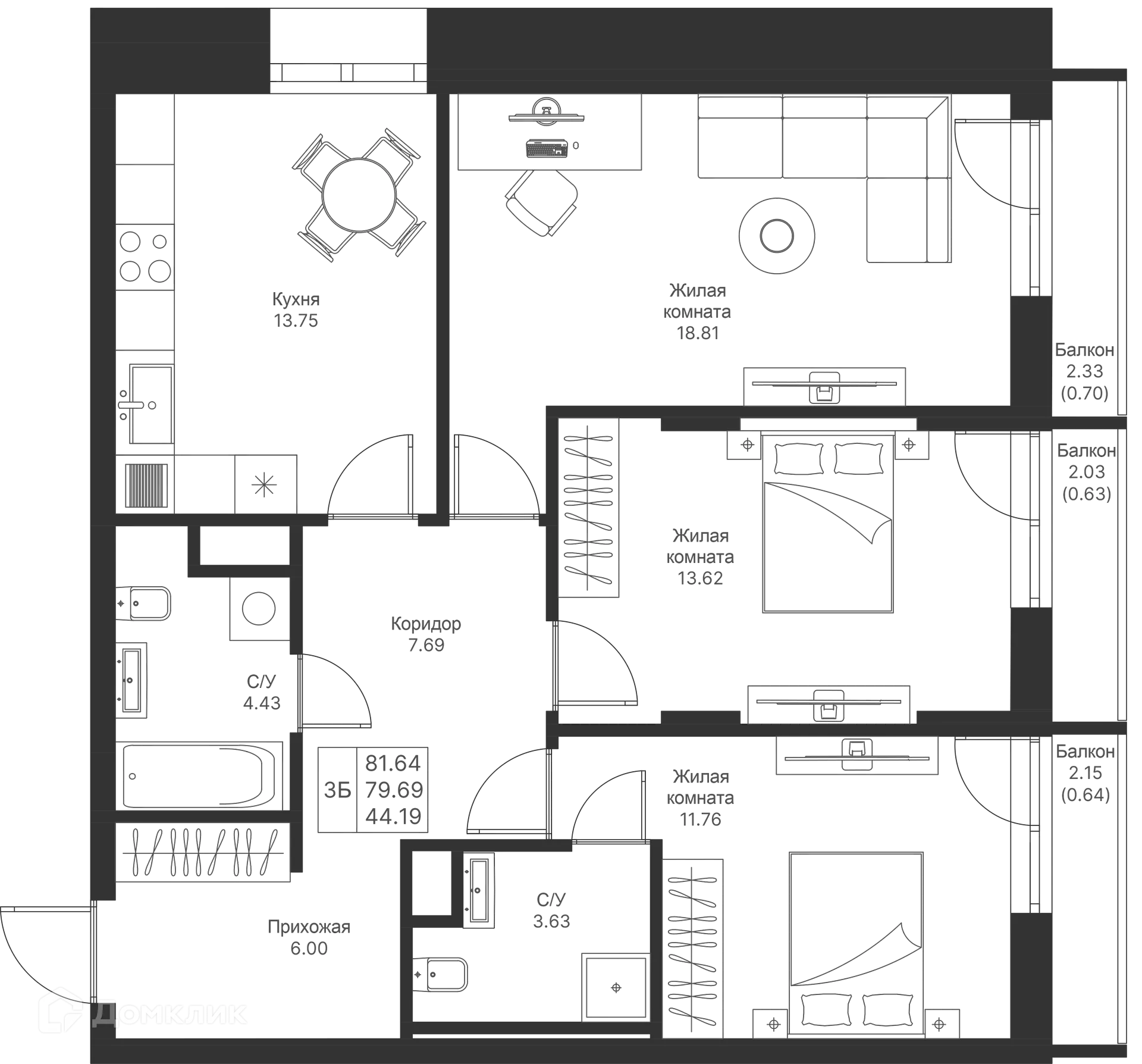 Фото квартиры в ЖК Мой Ритм