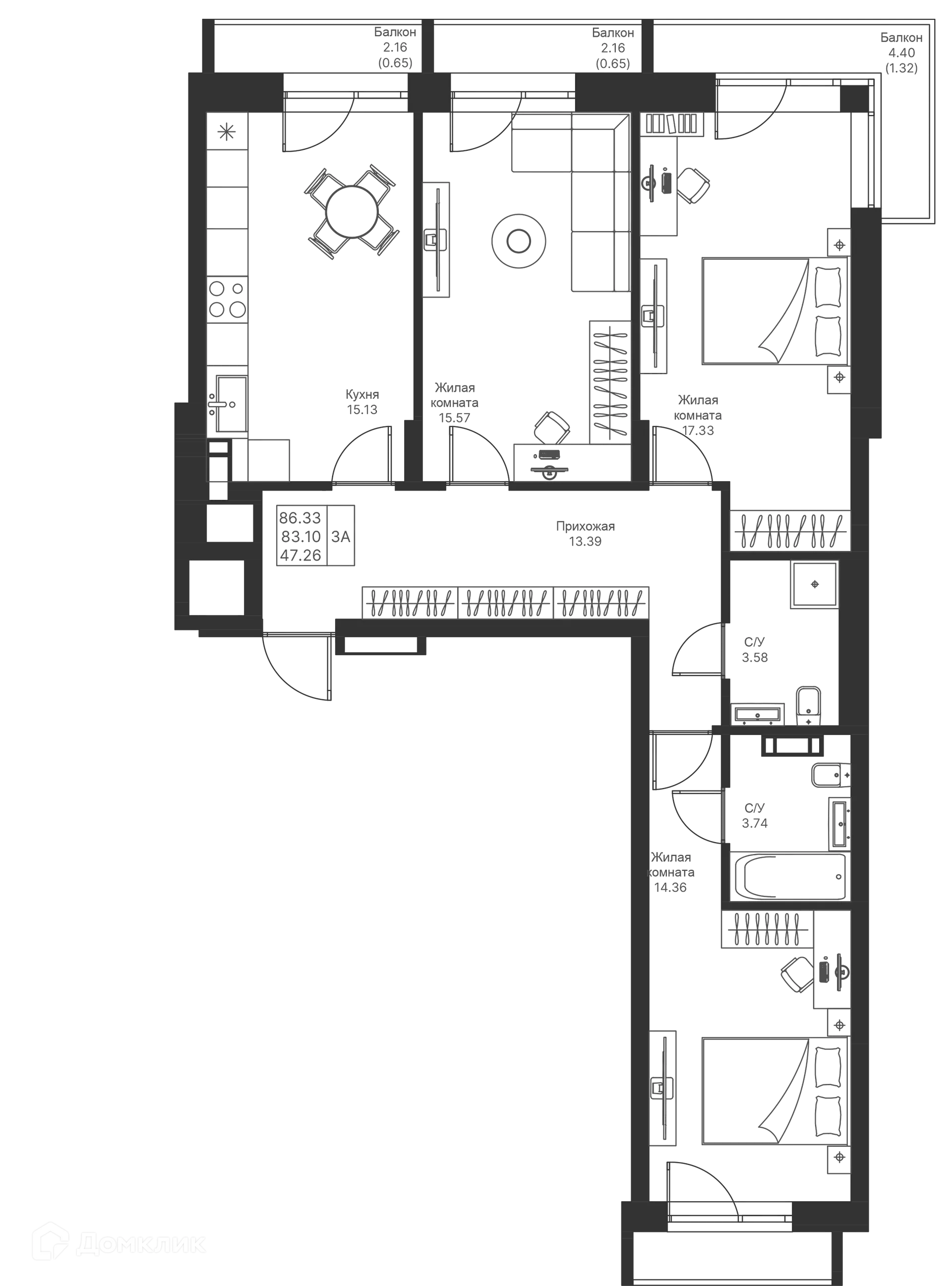 Фото квартиры в ЖК Мой Ритм