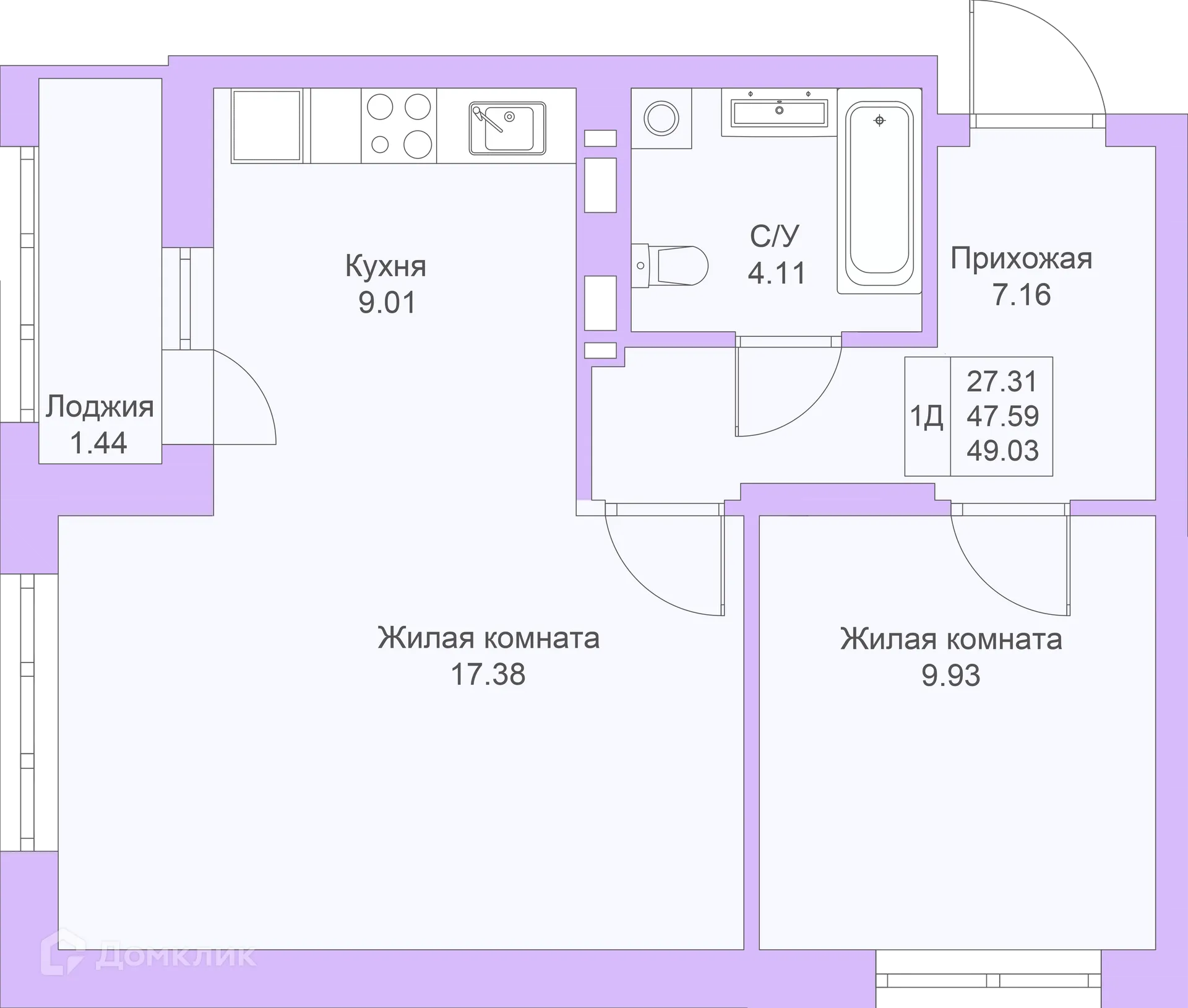 Фото квартиры в ЖК Светлая долина