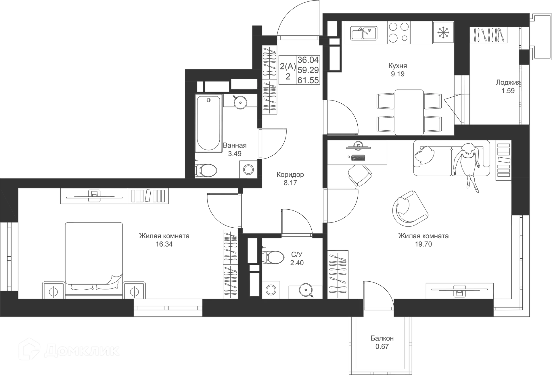 Фото квартиры в ЖК Солнечный город