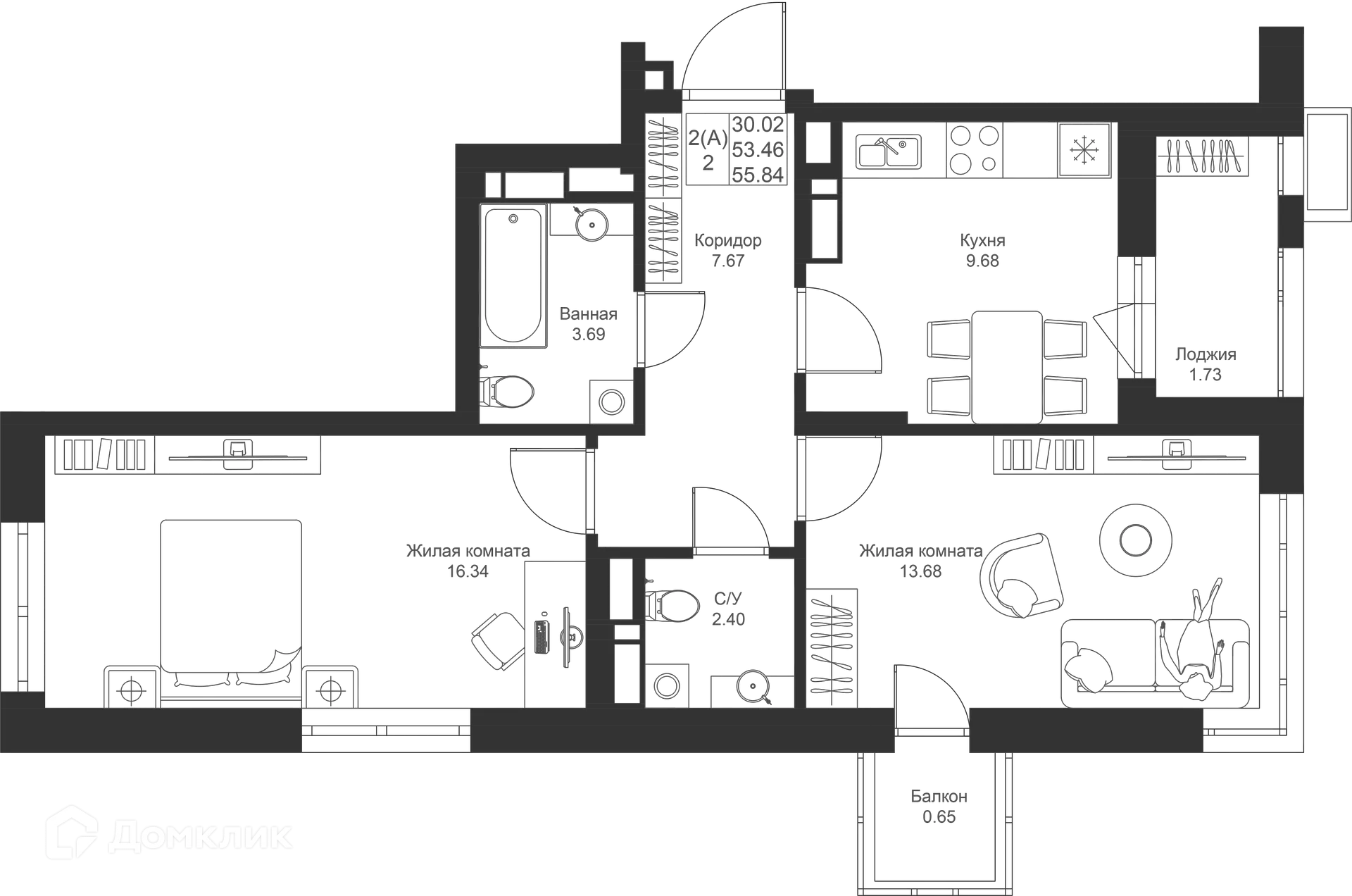 Фото квартиры в ЖК Солнечный город