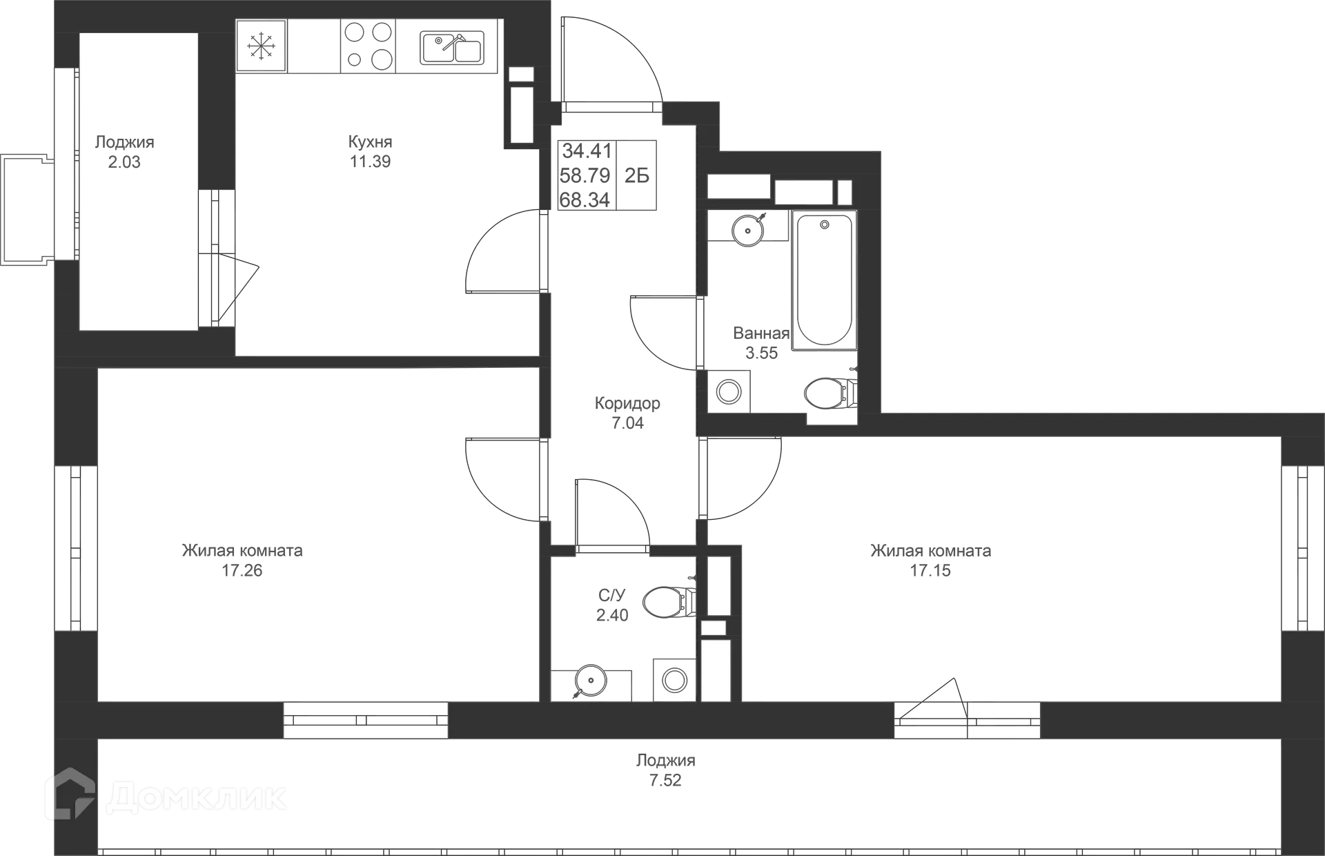 Фото квартиры в ЖК Солнечный город
