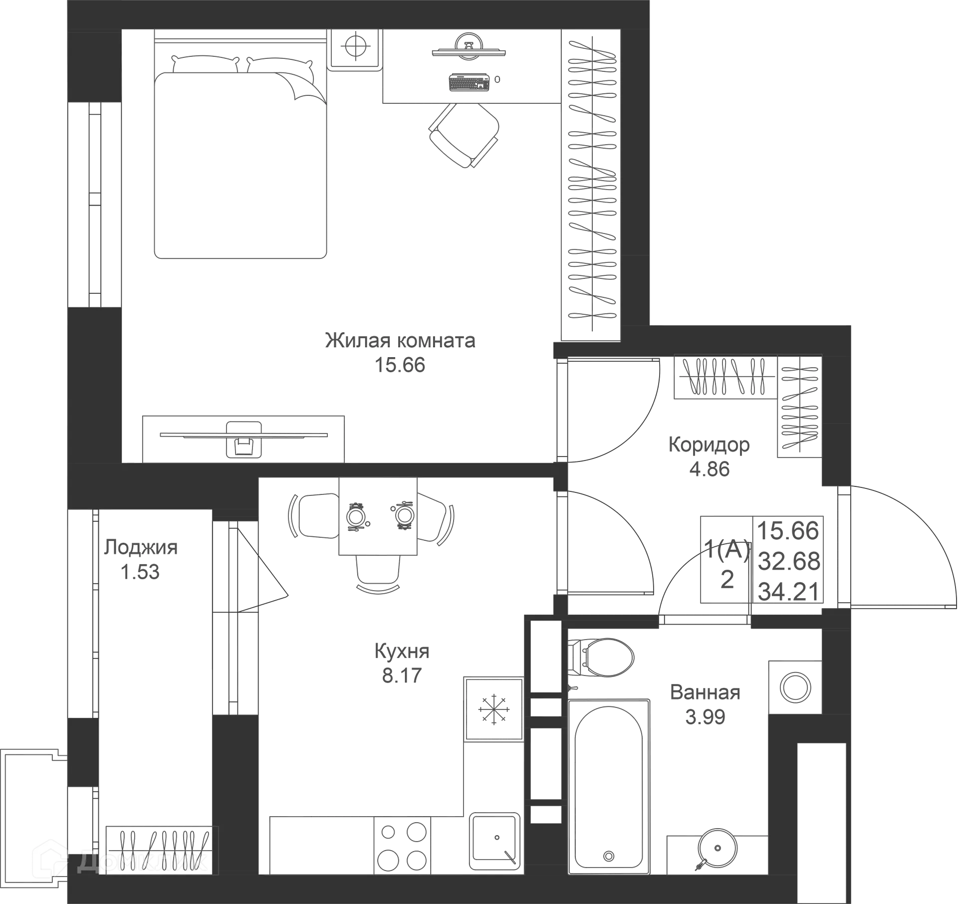 Фото квартиры в ЖК Солнечный город