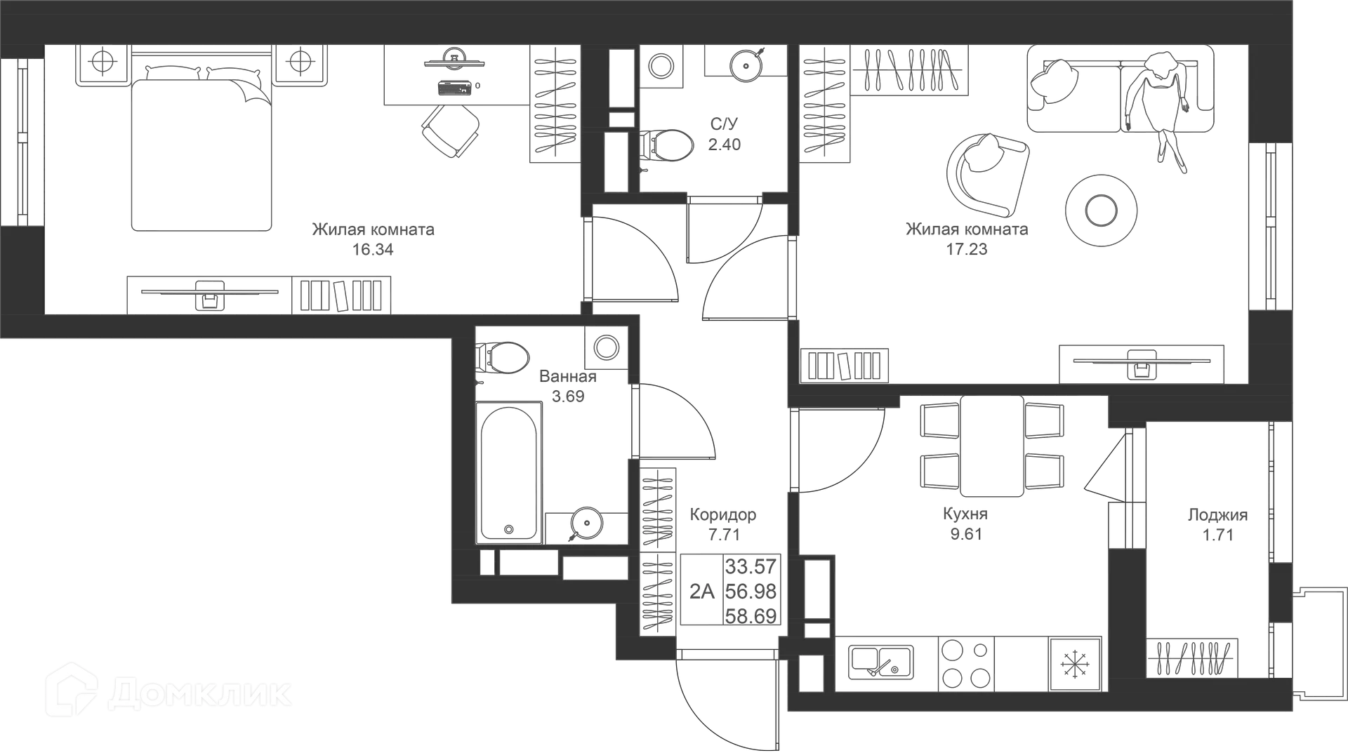 Фото квартиры в ЖК Солнечный город