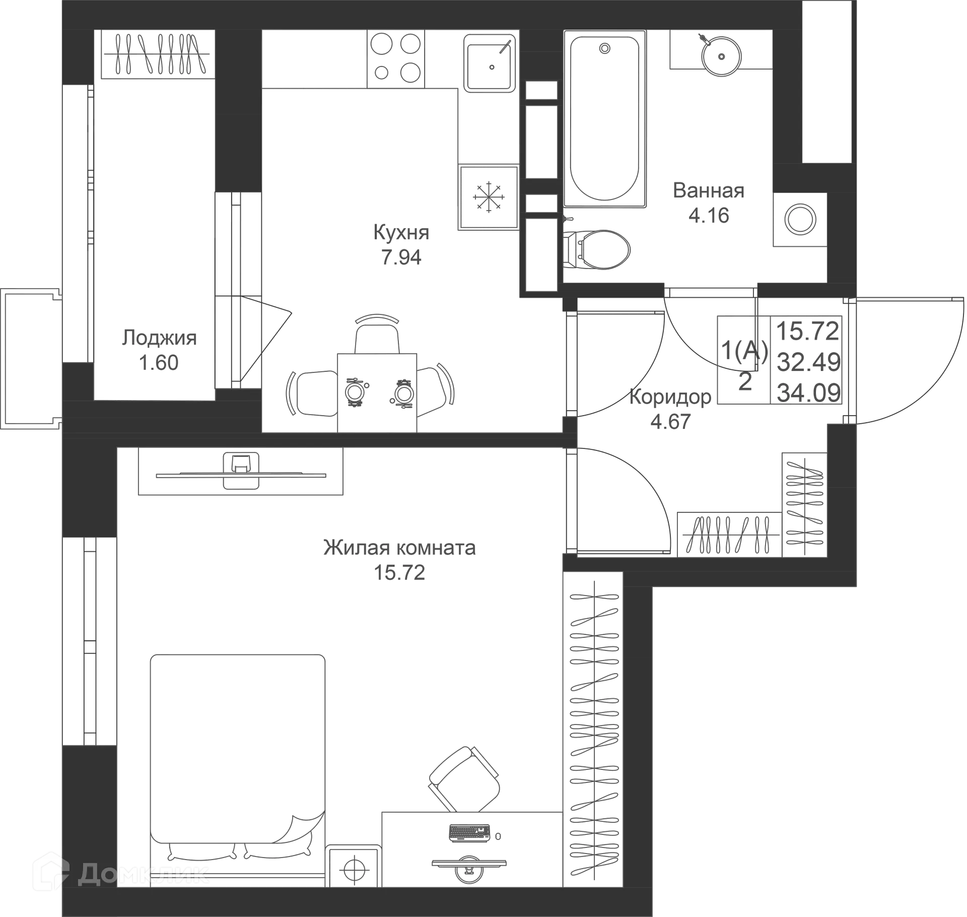 Фото квартиры в ЖК Солнечный город