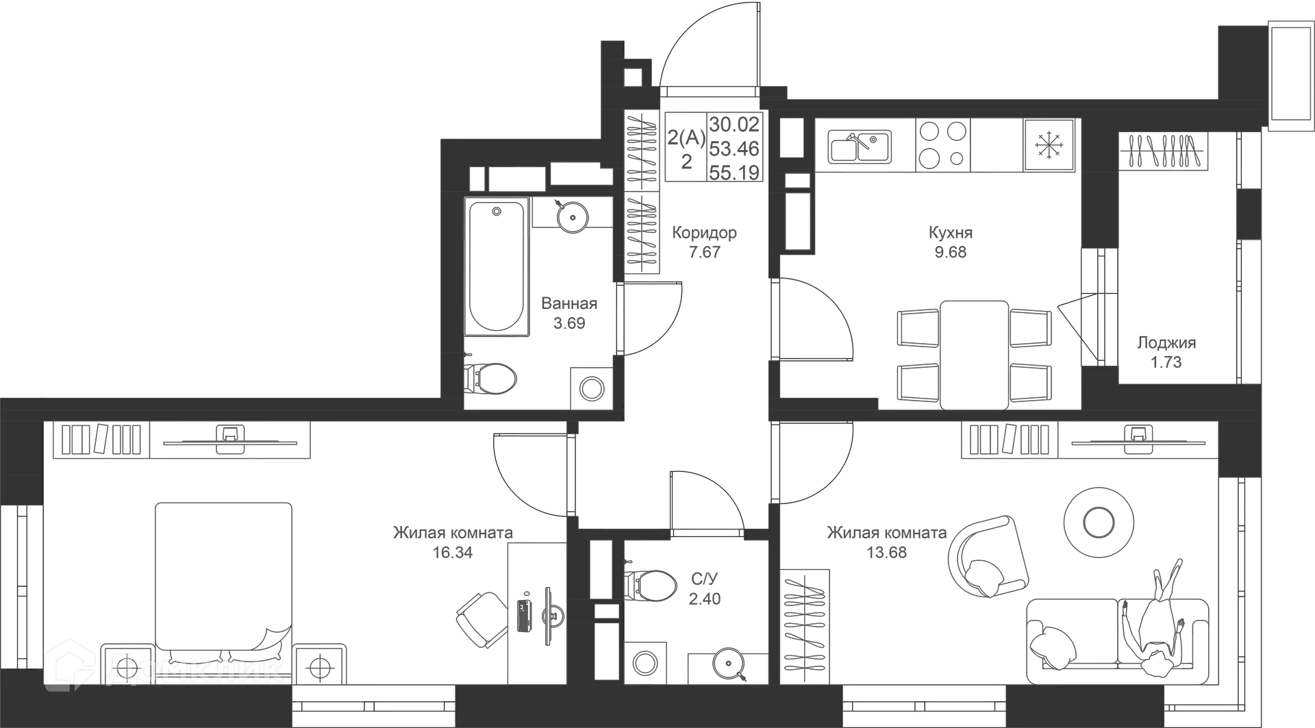 Фото квартиры в ЖК Солнечный город