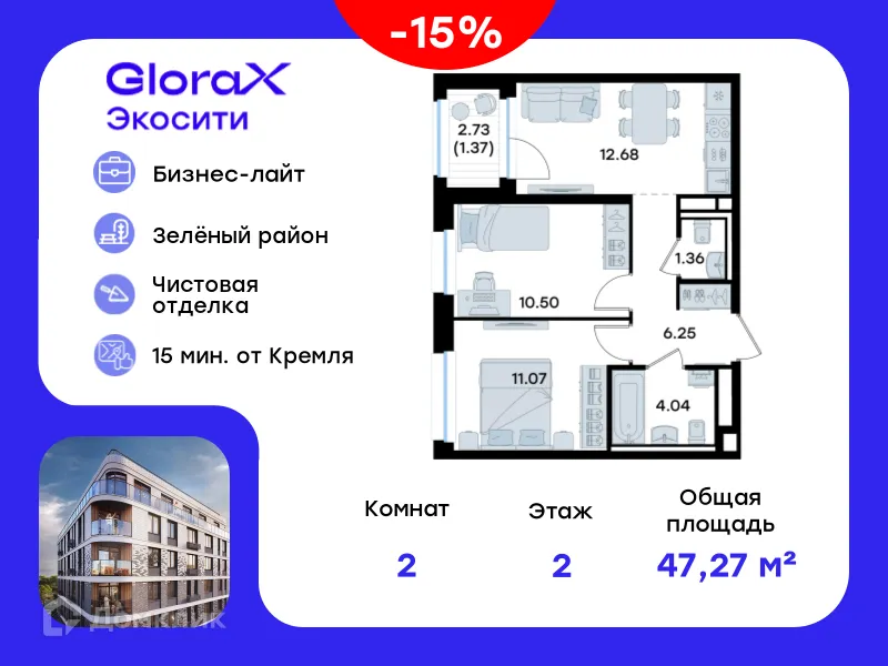 Фото квартиры в ЖК GloraX Экосити