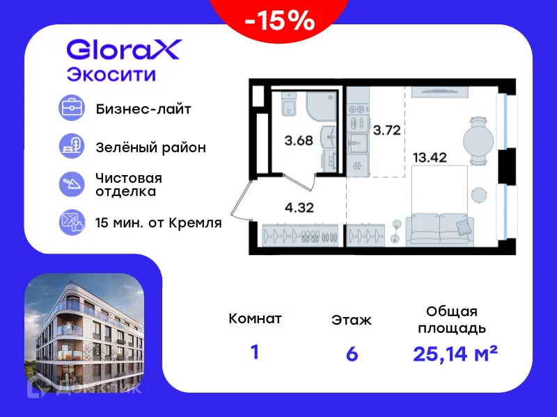 Фото квартиры в ЖК GloraX Экосити