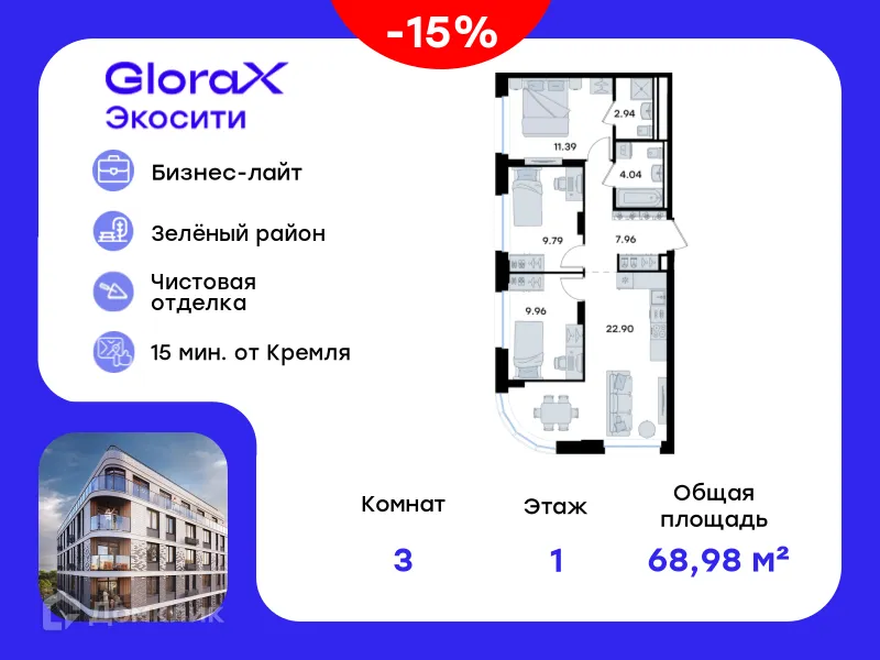 Фото квартиры в ЖК GloraX Экосити