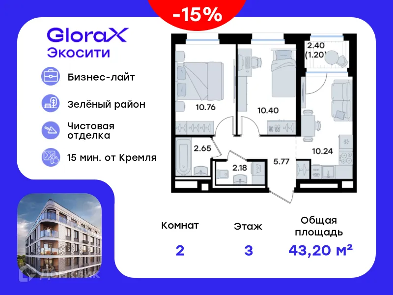 Фото квартиры в ЖК GloraX Экосити