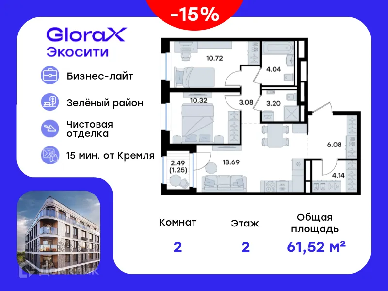 Фото квартиры в ЖК GloraX Экосити