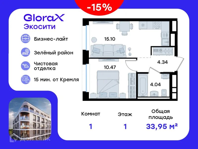 Фото квартиры в ЖК GloraX Экосити