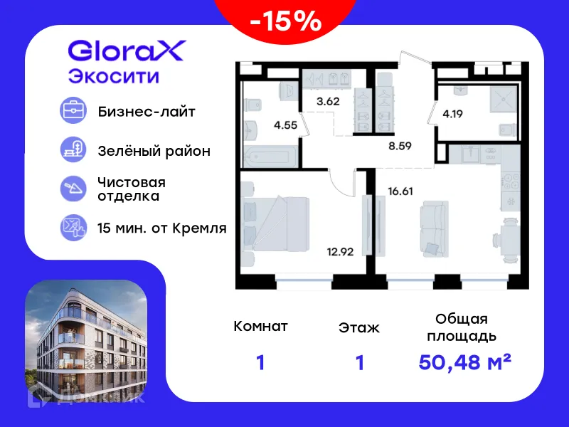 Фото квартиры в ЖК GloraX Экосити