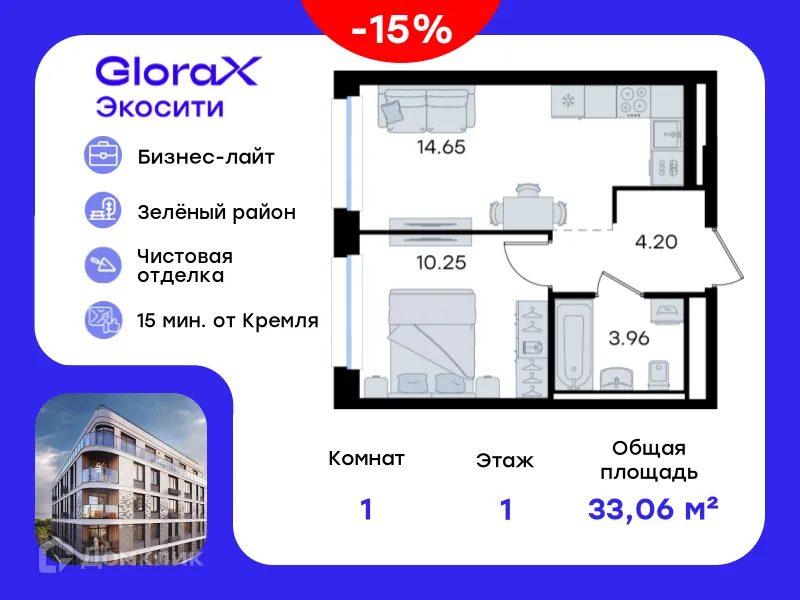 Фото квартиры в ЖК GloraX Экосити