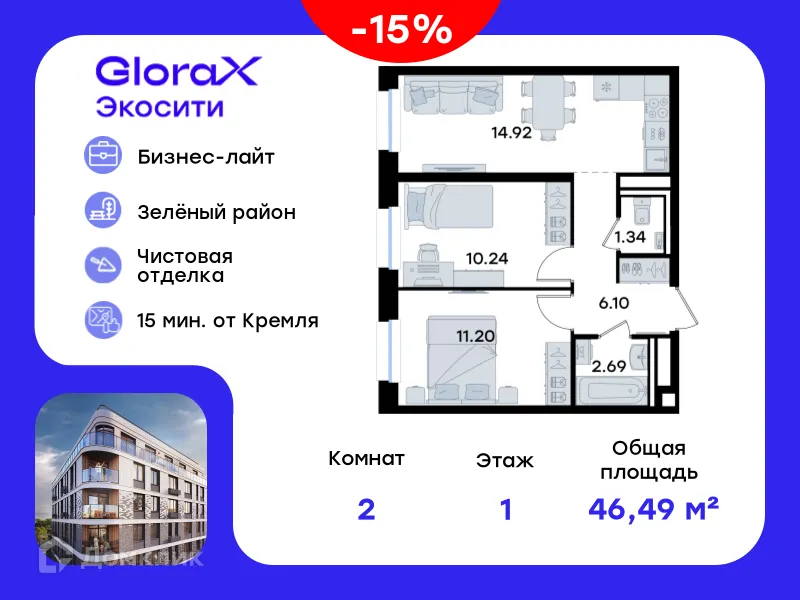 Фото квартиры в ЖК GloraX Экосити